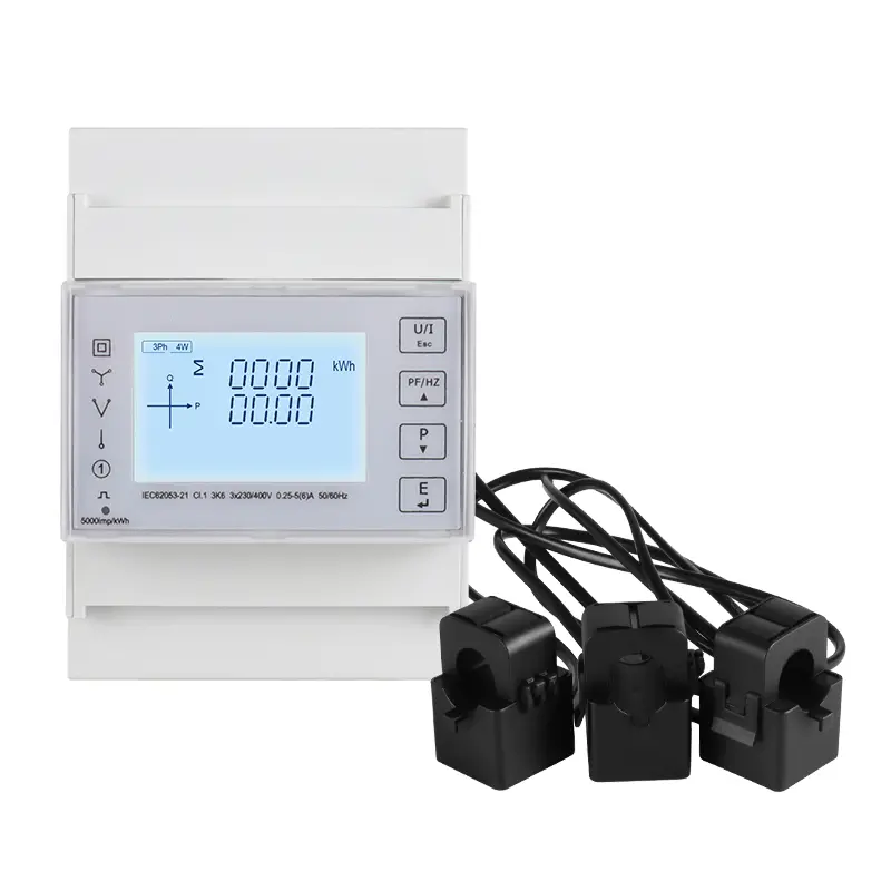 3P 4W Pengukuran presisi tinggi DIN Rail Energy Smart Meter